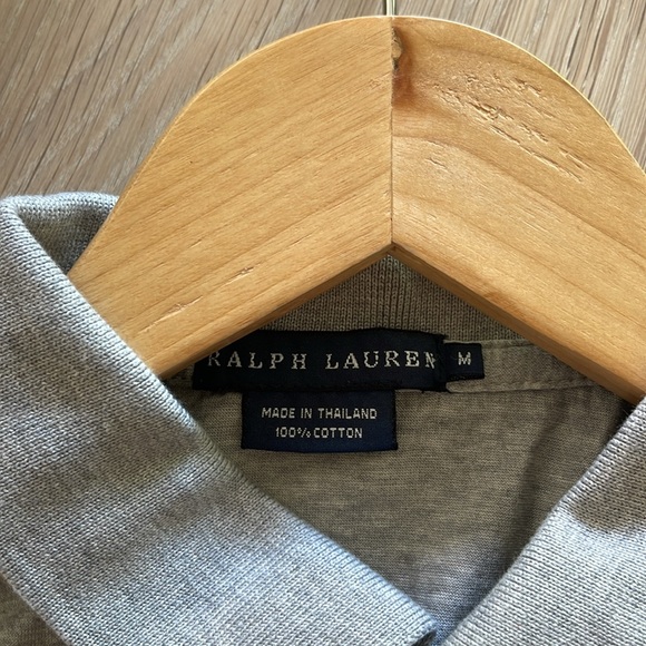 Ralph Lauren fitted grey with white stripe polo size medium - Picture 3 of 4